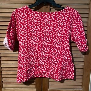 westbound red and white top, petites L